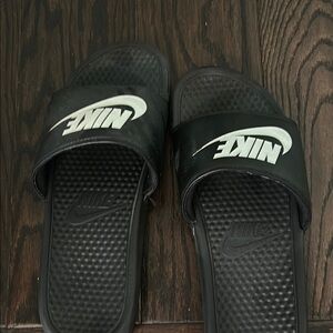 Nike Black and White Slide Sandals